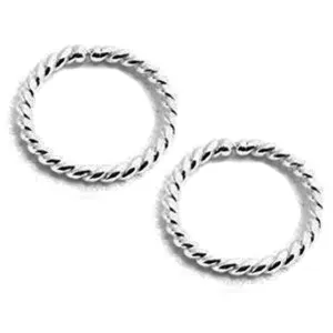 10mm Small Twisted Silver Huggie Hoop Earrings for Women Cartilage Nose Helix Tragus (7.5mm | 20 GA, Argentium Silver | Twisted Wire)