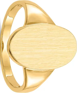 14K Yellow Gold 15.0X9.0mm Open Back Signet Ring - Jewelry By Sweet Pea