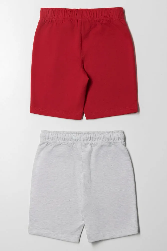 2 Pack Shorts Grey And Red