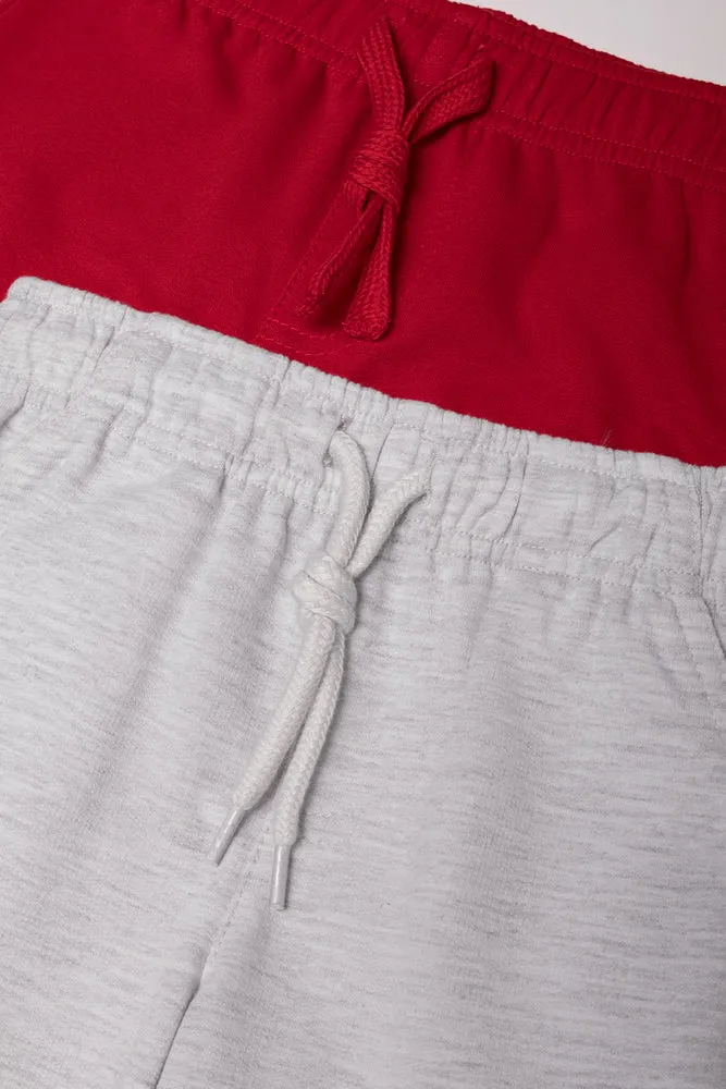 2 Pack Shorts Grey And Red