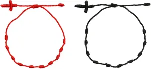 2 Pcs Cross Bracelet for Women Men Adjustable Handmade Braided Bracelet Christian Blessing Bracelet Charm Bracelets Religion Jewelry