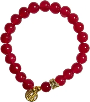 2025 New Year of Snake Beaded Charm Bracelets Colorful Crystal Pi Yao Snake Pendant Bracelet Adjustable Chinese Zodiac Feng Shui Lucky Amulet Stretch Bracelet for Women Men New Year Gifts