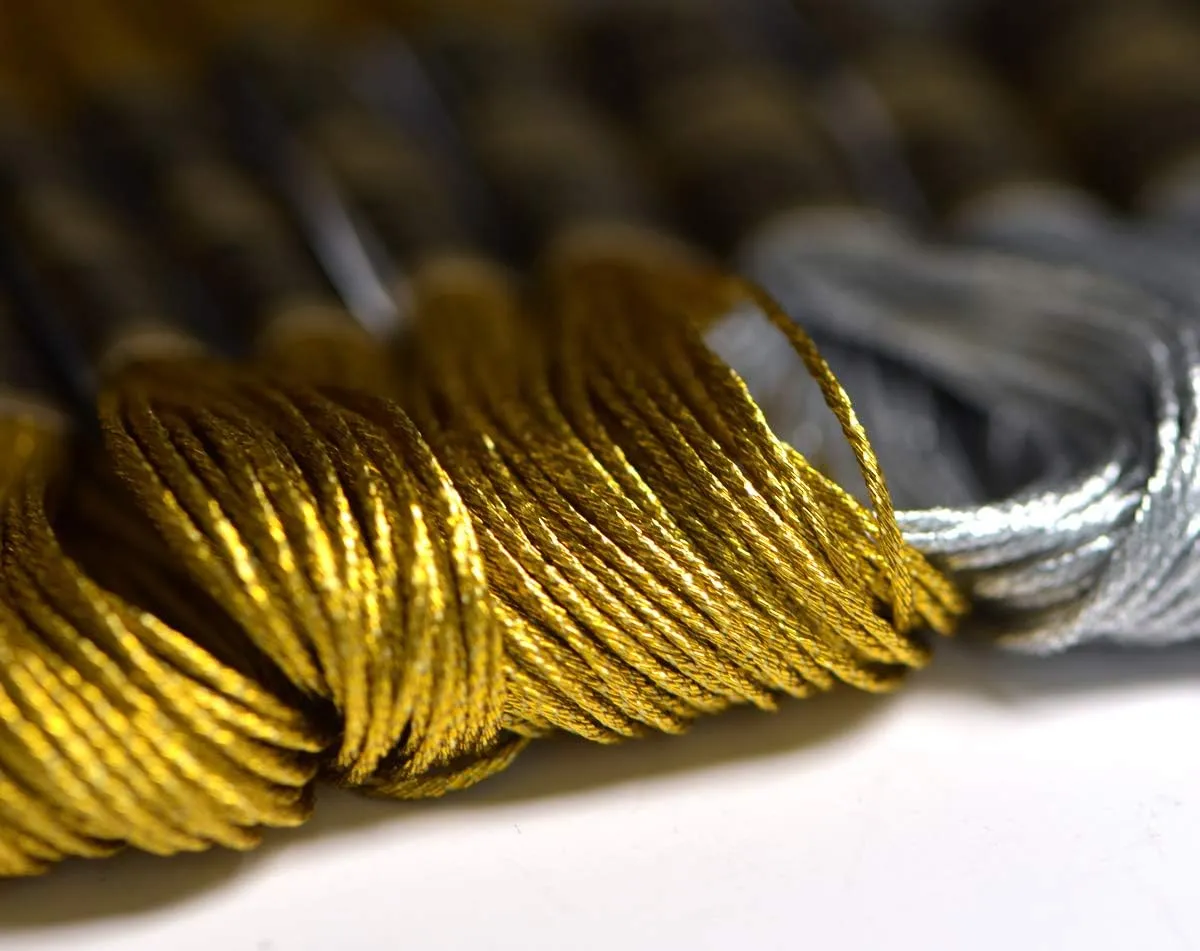 24 Skeins Metallic Embroidery Thread -Cross Stitch Threads - Friendship Bracelets String - Crafts Floss Gold and Sliver