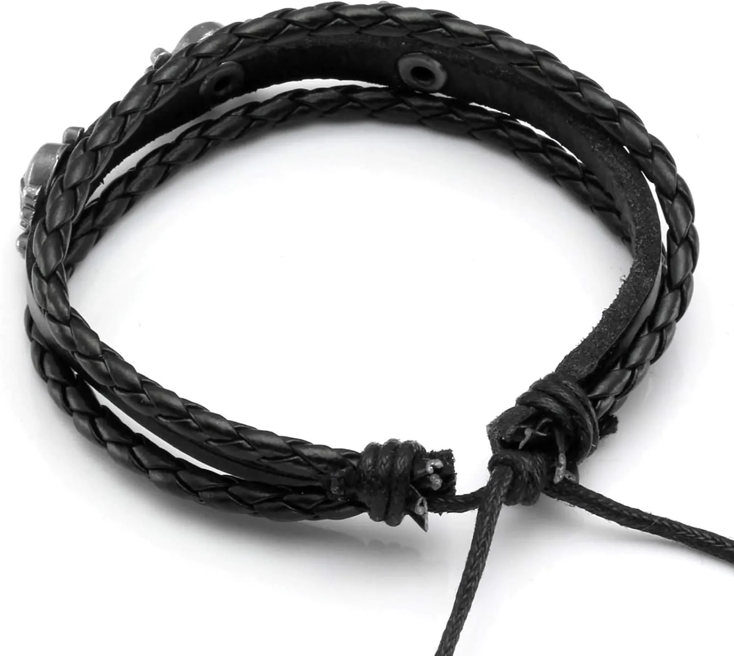 4-10 Pcs Leather Bracelets Set for Women Men Braided Wooden Beads Wrap Cuff Cord Adjustable