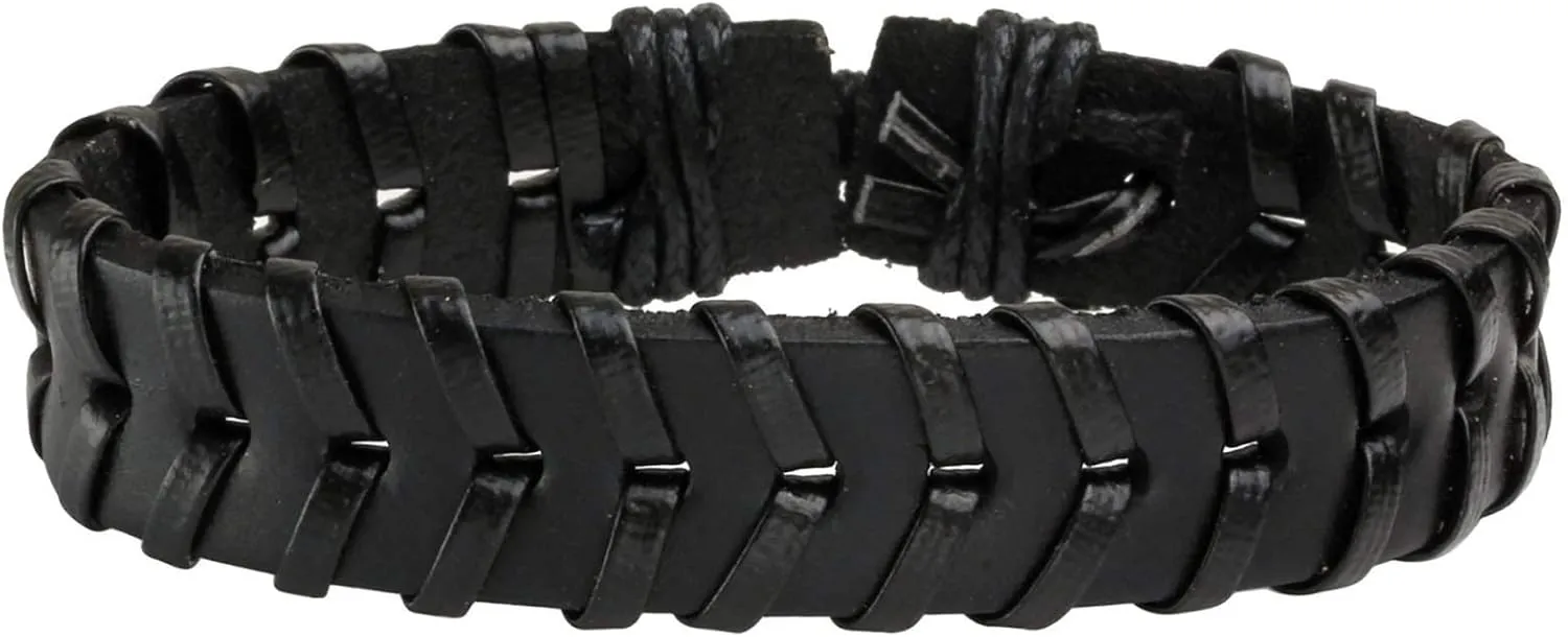 4-10 Pcs Leather Bracelets Set for Women Men Braided Wooden Beads Wrap Cuff Cord Adjustable
