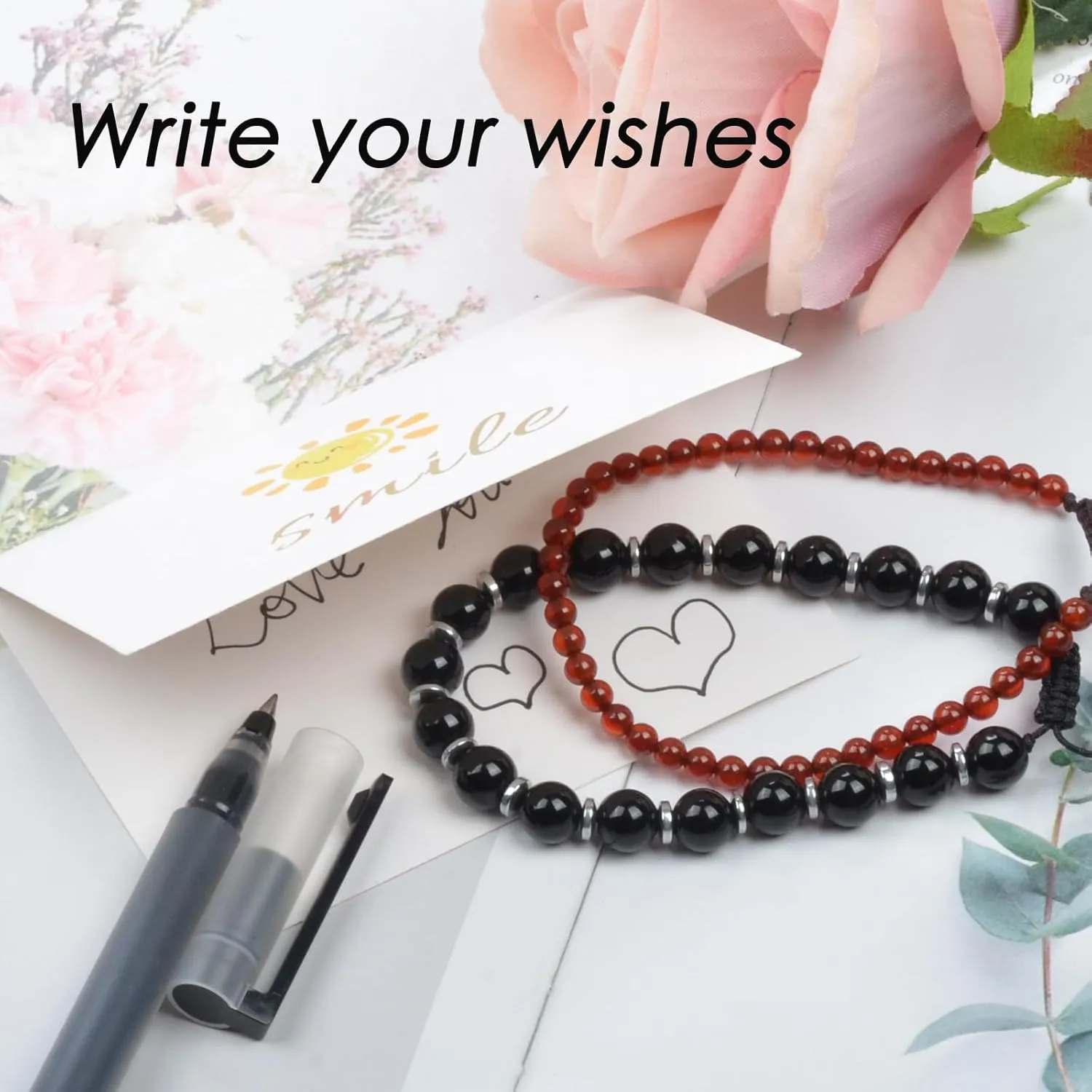 468Handmade Adjustable Natural Gemstone Crystal Bracelet Healing Power Energy Inspirational Gifts with Card for Unisex