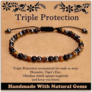 468Handmade Adjustable Natural Gemstone Crystal Bracelet Healing Power Energy Inspirational Gifts with Card for Unisex