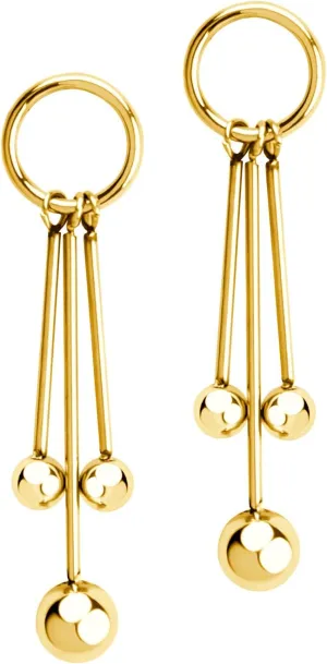 555Jewelry Stainless Steel Dangle Drop Bar Ball Earrings for Women & Ladies