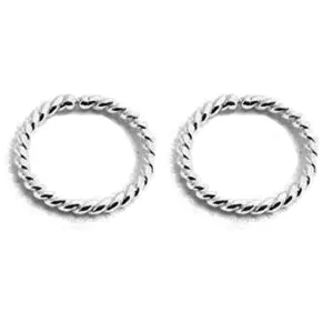 5mm 20 GA Hoop Piercing Twisted Sterling Silver 20 GA Septum Huggie Cartilage Nose Tragus Earrings (5mm | 20 GA, Sterling Silver 925 | Twisted Wire)