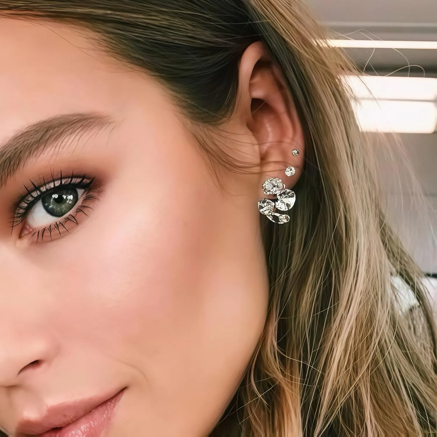 6 Pairs Gold Stud Earrings for Women, 14K Gold Plated Bow Stud Earrings for Women Ribbon Bow Stud Earrings Set Hypoallergenic for Sensitive Ears Jewelry Gift for Thanksgiving Christmas