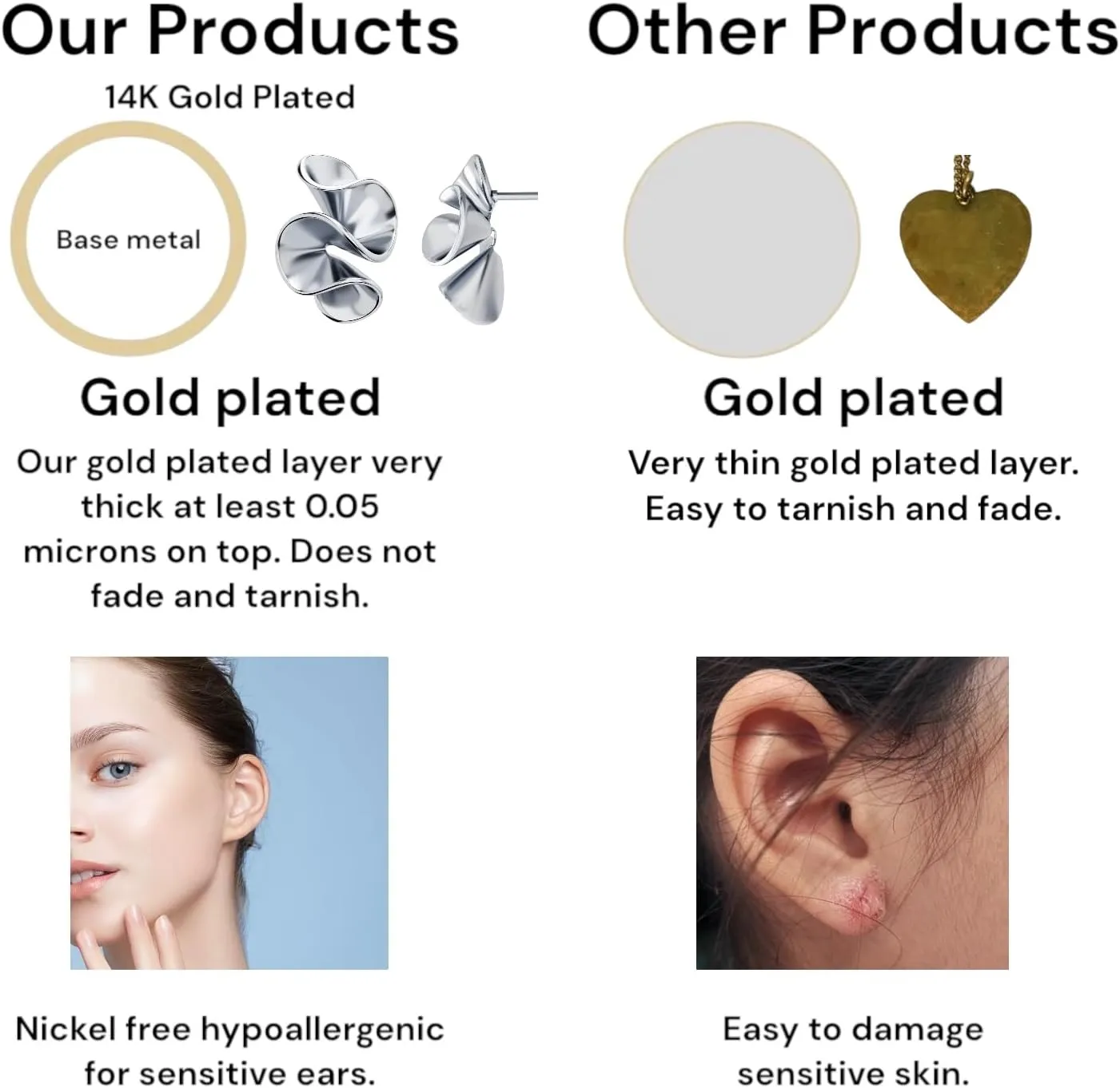 6 Pairs Gold Stud Earrings for Women, 14K Gold Plated Bow Stud Earrings for Women Ribbon Bow Stud Earrings Set Hypoallergenic for Sensitive Ears Jewelry Gift for Thanksgiving Christmas