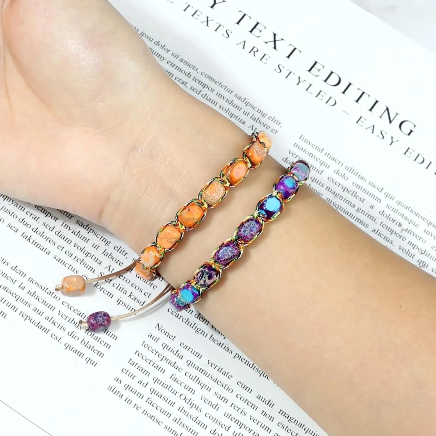 7 * 5.5mm Natural Emperor Stone Prayer Lucky Bracelets for Women Men Handmade Adjustable Bracelet Blessing Jewelrys Amulet