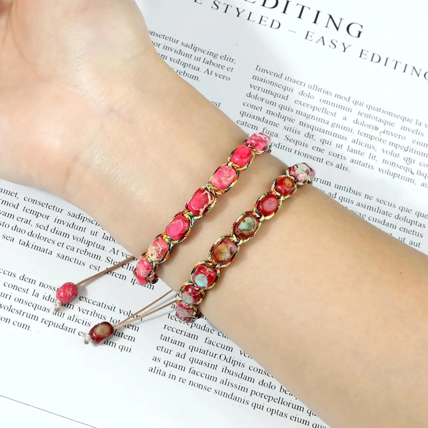 7 * 5.5mm Natural Emperor Stone Prayer Lucky Bracelets for Women Men Handmade Adjustable Bracelet Blessing Jewelrys Amulet