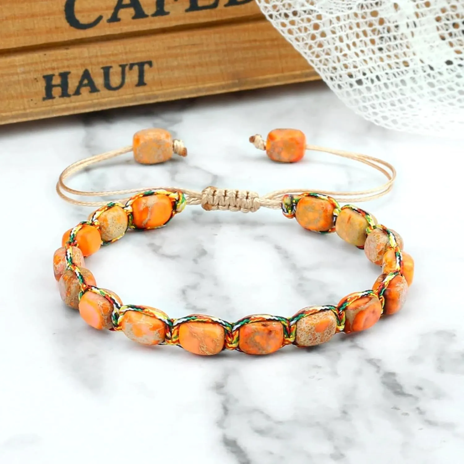 7 * 5.5mm Natural Emperor Stone Prayer Lucky Bracelets for Women Men Handmade Adjustable Bracelet Blessing Jewelrys Amulet