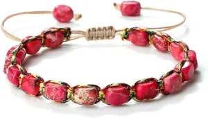 7 * 5.5mm Natural Emperor Stone Prayer Lucky Bracelets for Women Men Handmade Adjustable Bracelet Blessing Jewelrys Amulet