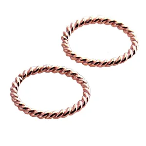 7mm 20 GA Hoop Piercing Twisted Rose Gold Filled 20 GA Septum Huggie Cartilage Nose Tragus Earrings (7mm | 20 GA, 14K Rose Gold Filled | Twisted Wire)