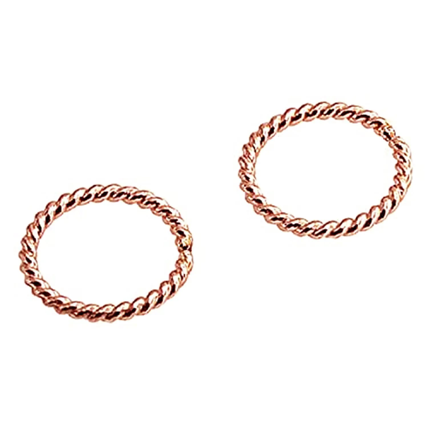 7mm 20 GA Hoop Piercing Twisted Rose Gold Filled 20 GA Septum Huggie Cartilage Nose Tragus Earrings (7mm | 20 GA, 14K Rose Gold Filled | Twisted Wire)