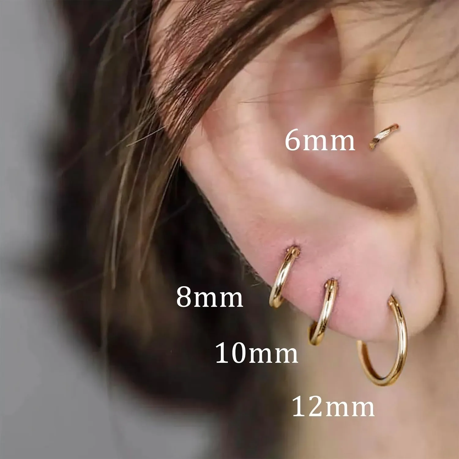 8 Pairs 20G Stainless Steel Huggie Hoop Earrings for Men Women Cartilage Helix Lobes Hoop Earrings Hinged Sleeper Earrings Hypoallergenic Earring Sets for Multiple Piercings 6mm-12mm