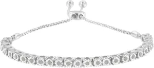 .925 Sterling Silver 1/4 Cttw Miracle-Set Diamond 4-10 Adjustable Bolo Tennis Bracelet (I-J Color, I3 Clarity) - Choice of Metal Color