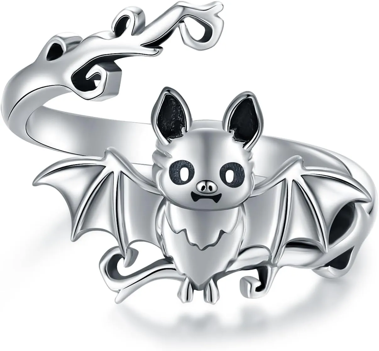 925 Sterling Silver Cute Animals Ring Sloth/Highland Cow/Koala/Bat Adjustable Rings Jewelry For Women