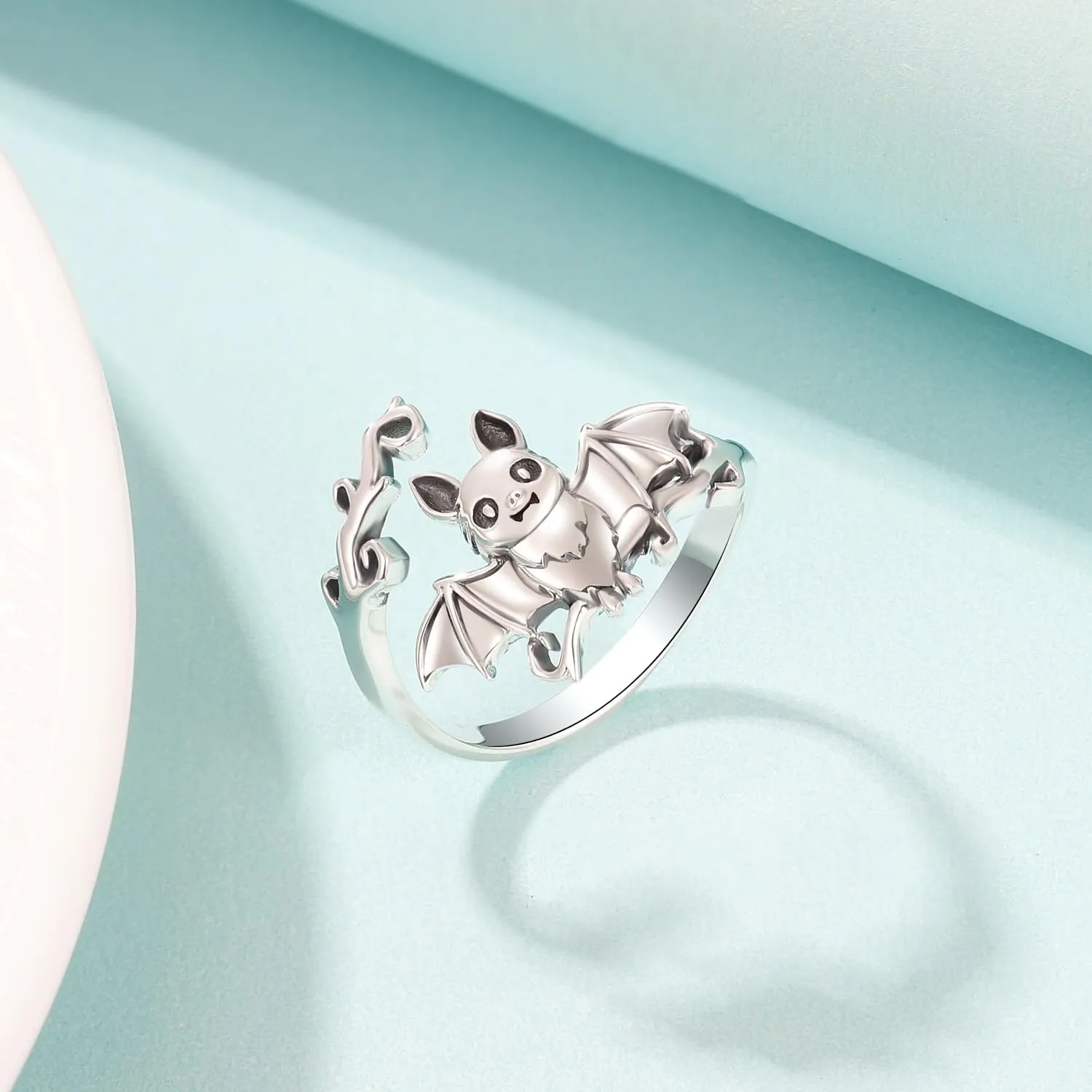 925 Sterling Silver Cute Animals Ring Sloth/Highland Cow/Koala/Bat Adjustable Rings Jewelry For Women