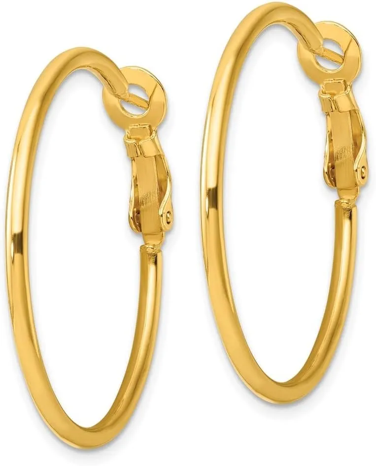 925 Sterling Silver Gold-plated Hoop Earrings (L-30-35.15mm)
