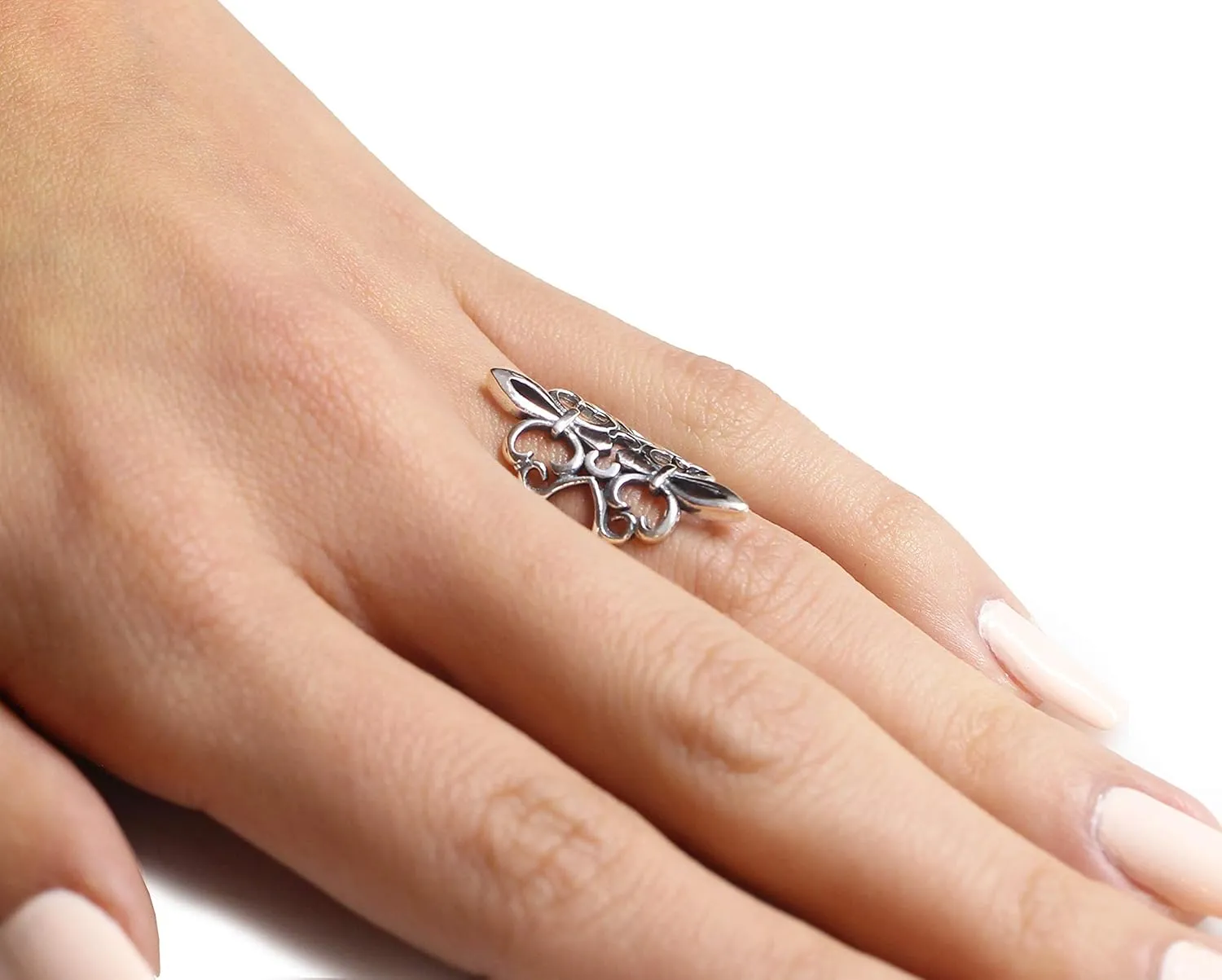 925 Sterling Silver Heart Infinity Ring (Sizes 3-13)