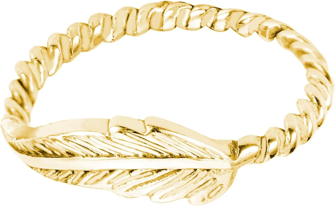 925 Sterling Silver Sideways Feather Ring (Comes in Colors)