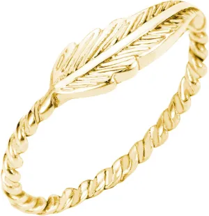 925 Sterling Silver Sideways Feather Ring (Comes in Colors)