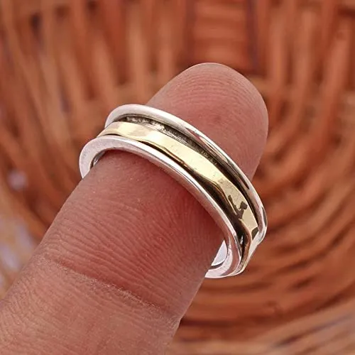 925 Sterling Silver Spinner Ring for Women, Worry Ring, Meditation Ring, Thumb Ring, Fidget Ring, Handmade Ring, Promise Rings, Spin Ring Size US 9 Gift For Her