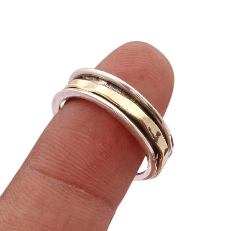 925 Sterling Silver Spinner Ring for Women, Worry Ring, Meditation Ring, Thumb Ring, Fidget Ring, Handmade Ring, Promise Rings, Spin Ring Size US 9 Gift For Her