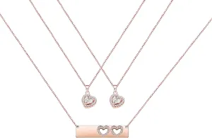 AKTAP Daughter Gifts Mother Daughter Necklace Cubic Zirconia Love Pendant Necklace Mother's Day Gift