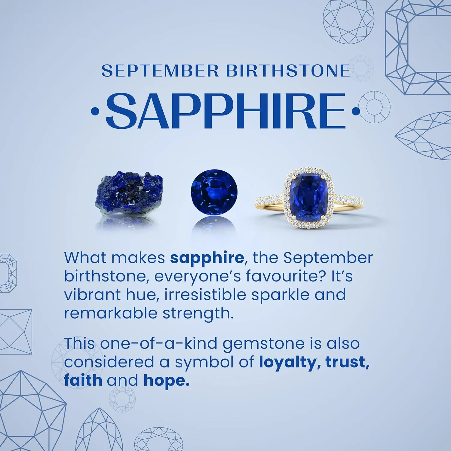 Angara Lab Grown Classic Pear Blue Sapphire Side Stone Engagement Ring in 14K Solid Gold/Platinum | September Birthstone, Birthday, Anniversary, Wedding Jewelry Gift for Women
