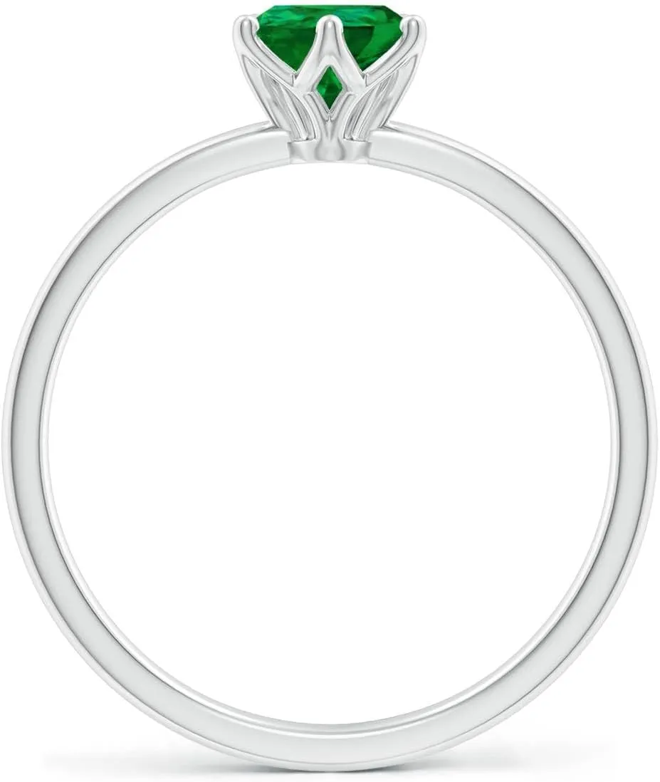 Angara Lab Grown Pear-Shaped Emerald Solitaire Classic Engagement Ring in 14K Solid Gold/Platinum | May Birthstone, Birthday, Anniversary, Wedding Jewelry Gift for Women