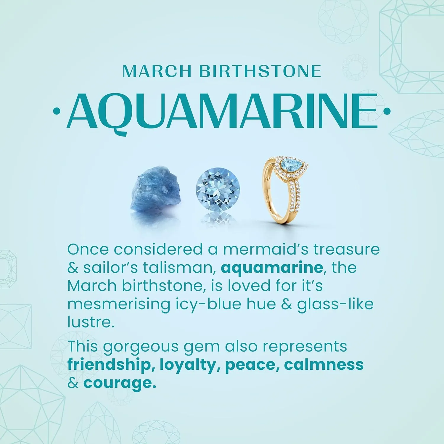Angara Natural Bezel-Set Aquamarine Teardrop Pendant with Diamond in Silver / 14K Solid Gold/Platinum | March Birthstone, Birthday, Engagement, Anniversary, Wedding Jewelry Gift for Women