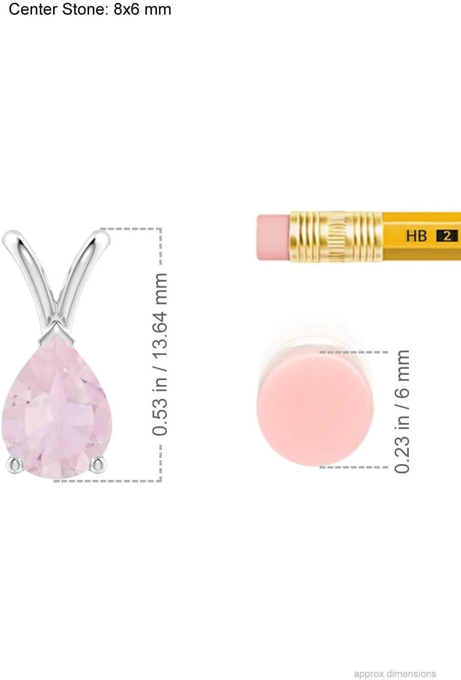 Angara Natural Rose Quartz Classic Pendant Necklace for Women in Silver/14K Solid Gold/Platinum | Birthday, Anniversary, Wedding Jewelry Gift For Women