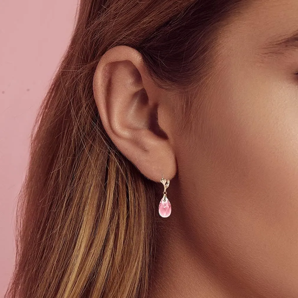 Austrian Crystal Teardrop Leverback Dangle Earrings for Women Fashion 14K Gold Plated Hypoallergenic Jewelry