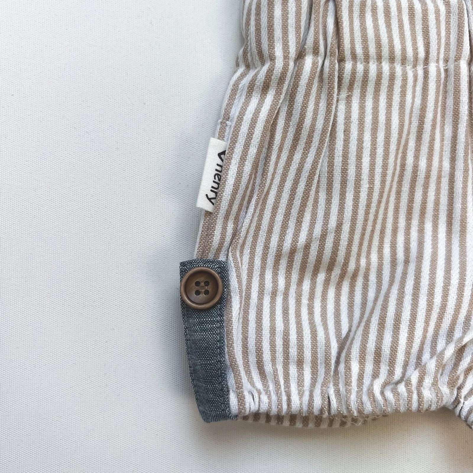 Baby Boys Roy Dungaree  | Beige Pinstripe