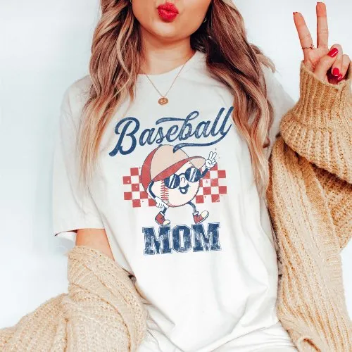 Baseball Mom Retro Comfort Color Tee