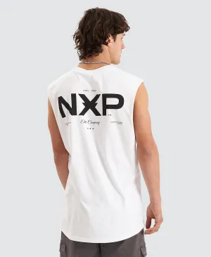 Beamer Scoop Back Muscle Tee White