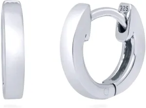 BERRICLE Sterling Silver Mini Fashion Hoop Huggie Earrings for Women, Rhodium Plated 0.45 inch