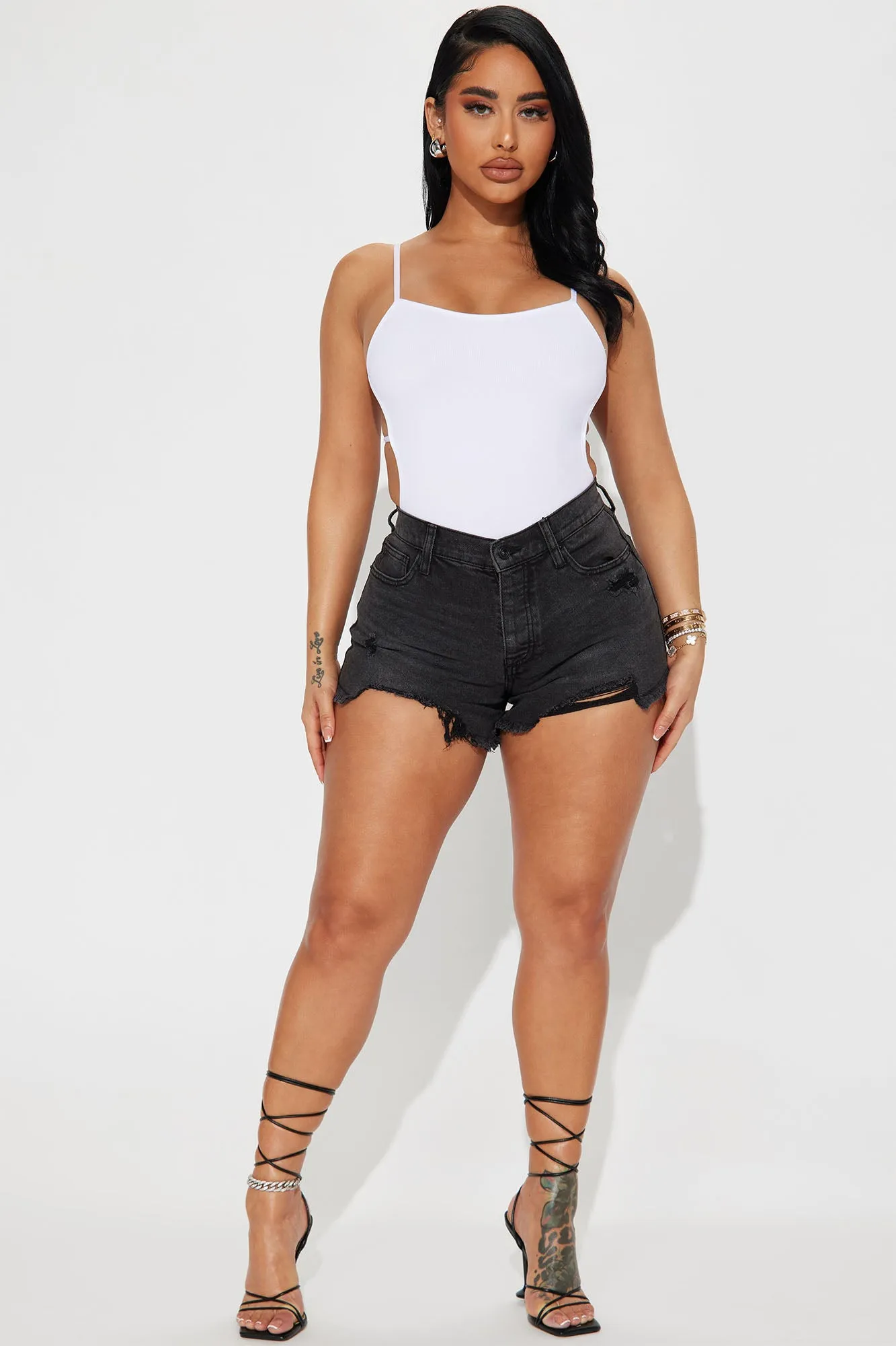 Best Behavior Low Stretch Denim Shorts - Black