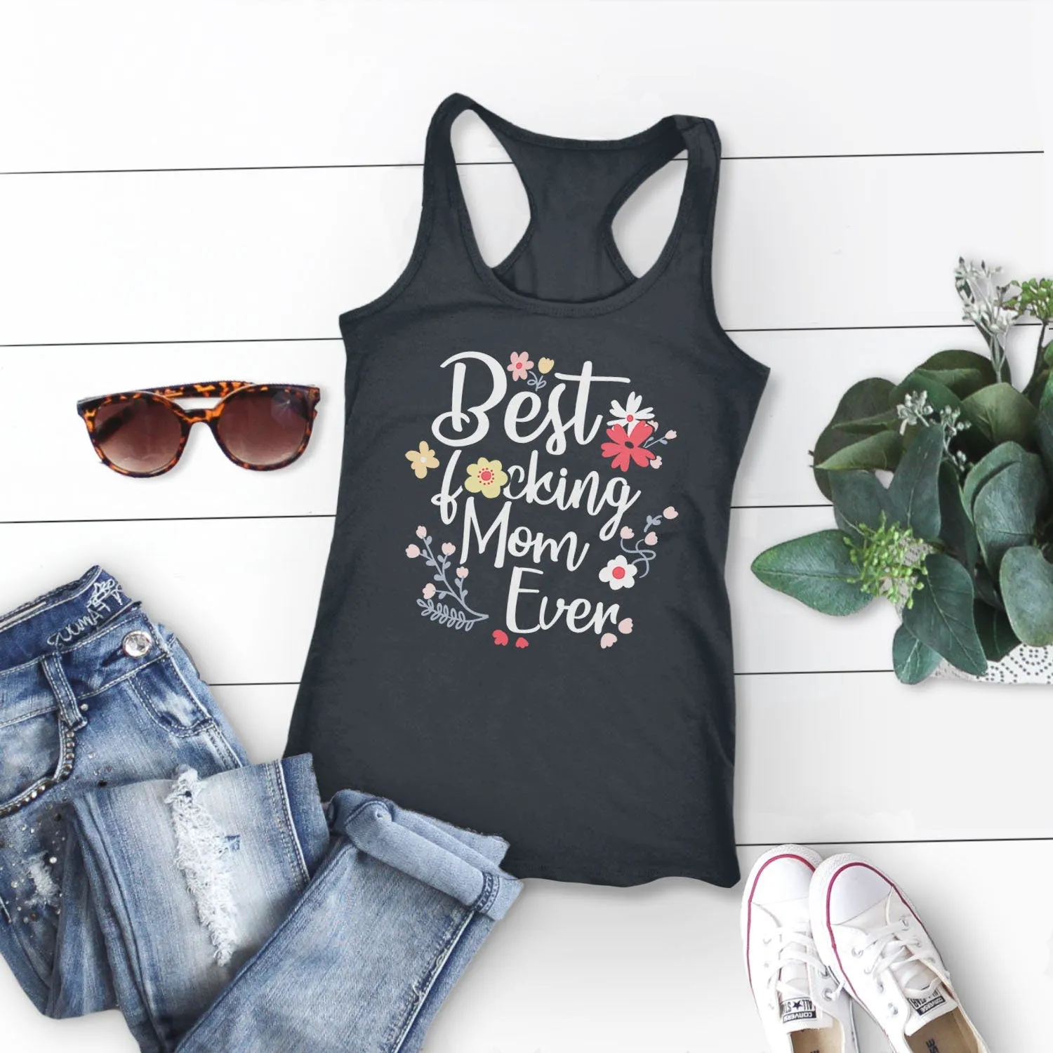 Best F*cking Mom Ever Tank | Funny Mothers Day Tank Top for Mom