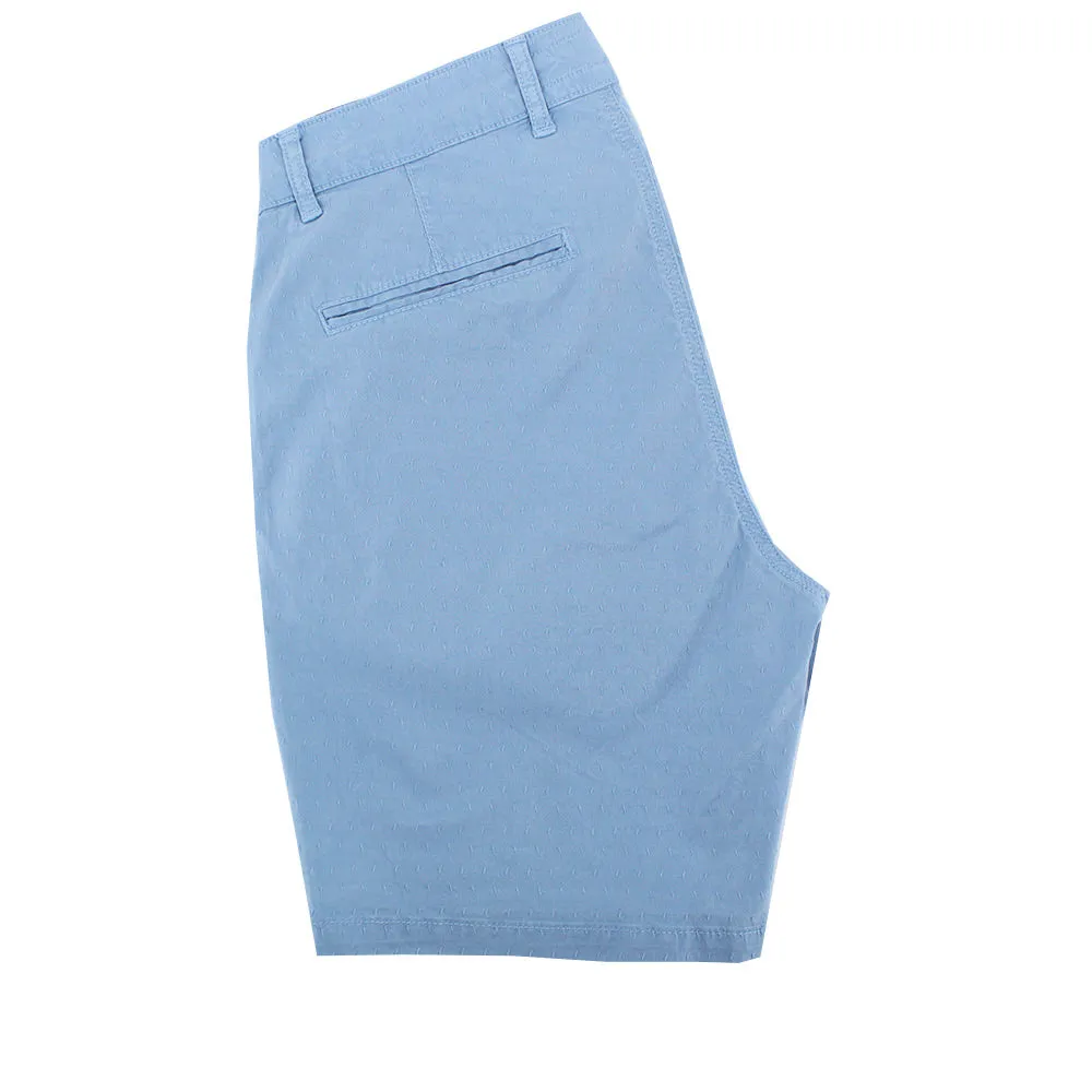 Blue Slim Fit Jacquard Shorts
