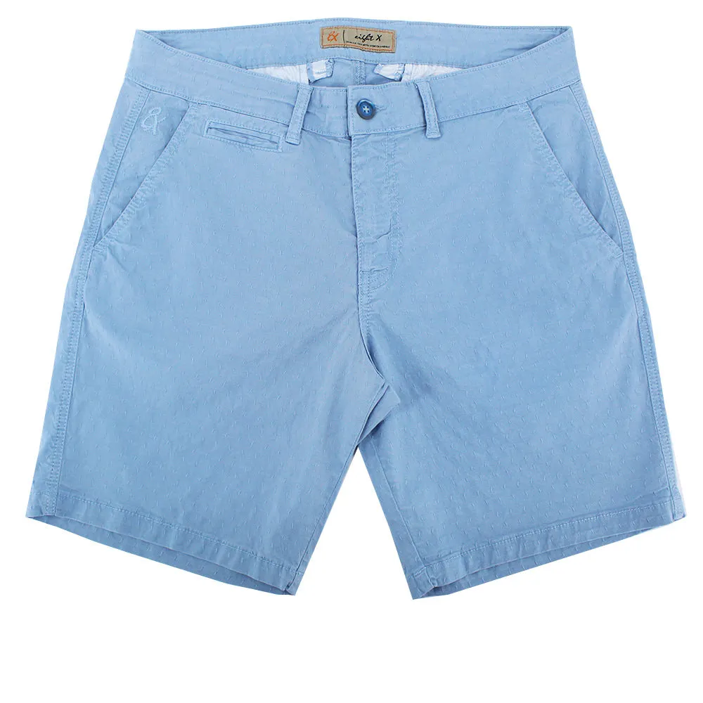 Blue Slim Fit Jacquard Shorts