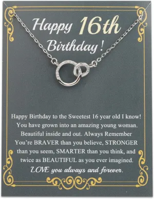 BNQL 16th Birthday Necklace Gifts for Girls 16 Year Old Birthday Gifts 16th Birthday Jewelry Sweet 16 Gifts for Daughter Niece Sister Friends