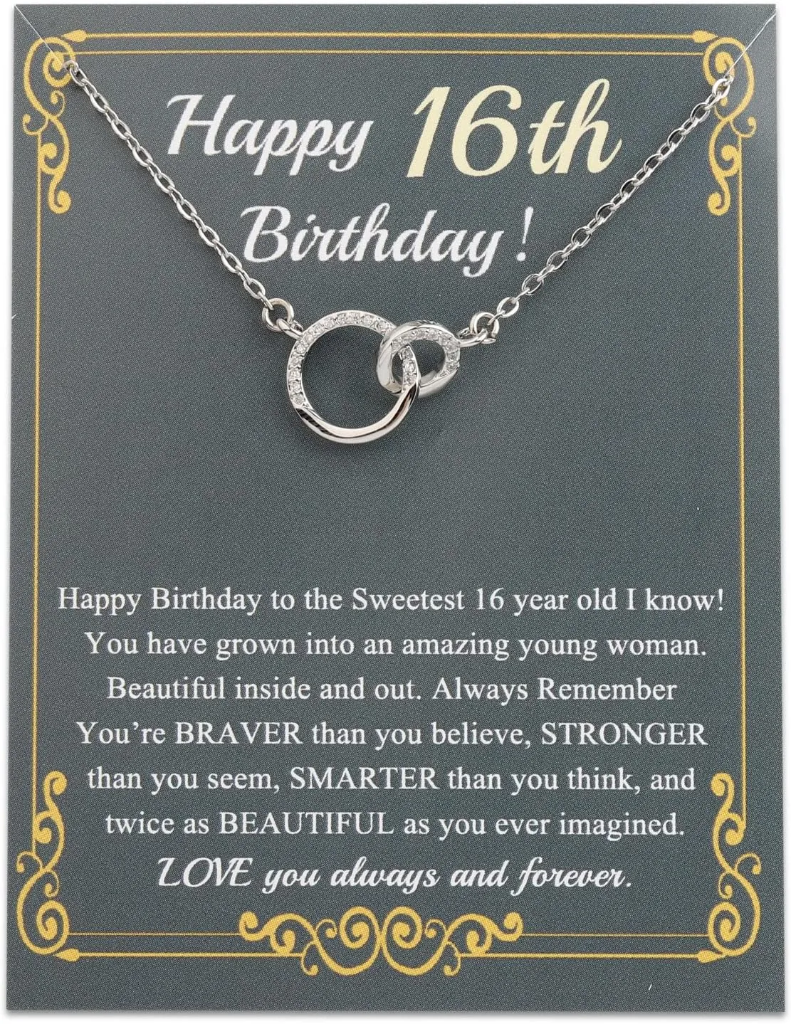 BNQL 16th Birthday Necklace Gifts for Girls 16 Year Old Birthday Gifts 16th Birthday Jewelry Sweet 16 Gifts for Daughter Niece Sister Friends