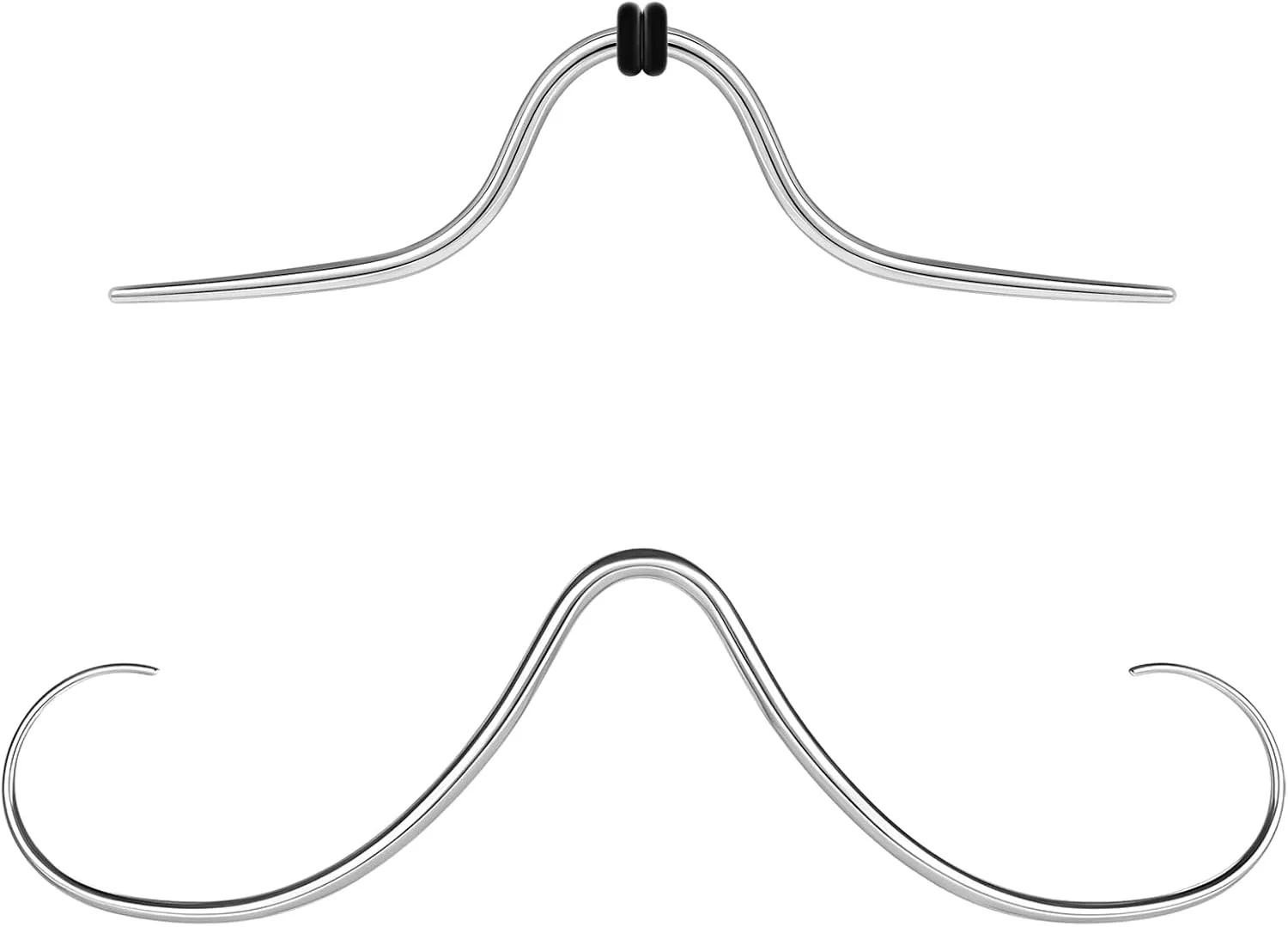 BodyAce 14G 16G Mustache Septum Ring, 316L Surgical Steel Nose Rings for Men Women, 2Pcs Funny Mustache Hanger Piercing Nose Jewelry Black Gold Silver