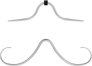 BodyAce 14G 16G Mustache Septum Ring, 316L Surgical Steel Nose Rings for Men Women, 2Pcs Funny Mustache Hanger Piercing Nose Jewelry Black Gold Silver