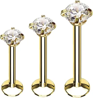 BodyJ4You 3PC Labret Tragus Cartilage 16G Studs, Internally Threaded Surgical Steel, Helix Lip Monroe Medusa Conch, Versatile Piercing Jewelry